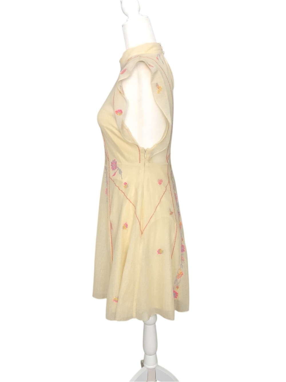 Free People Riviera Embroidered Illusion Mini Dress Size 4 - Picture 5 of 10